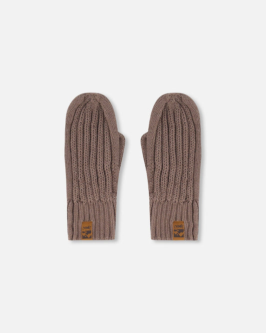 Knit Mittens Taupe-0