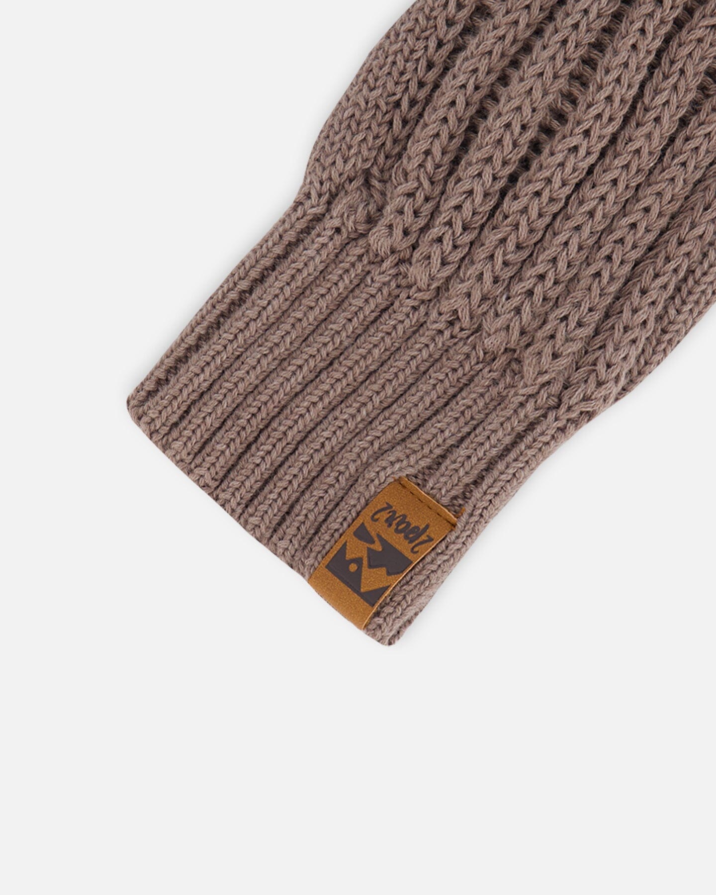 Knit Mittens Taupe-2
