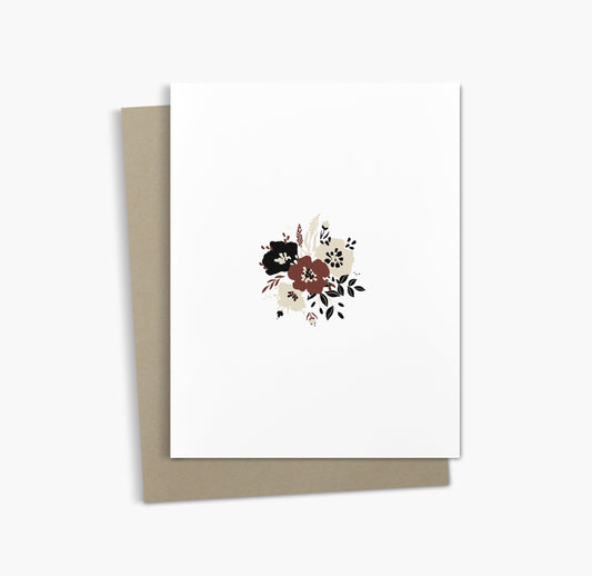Simple Flower Bouquet Greeting Card | Neutral Floral Card