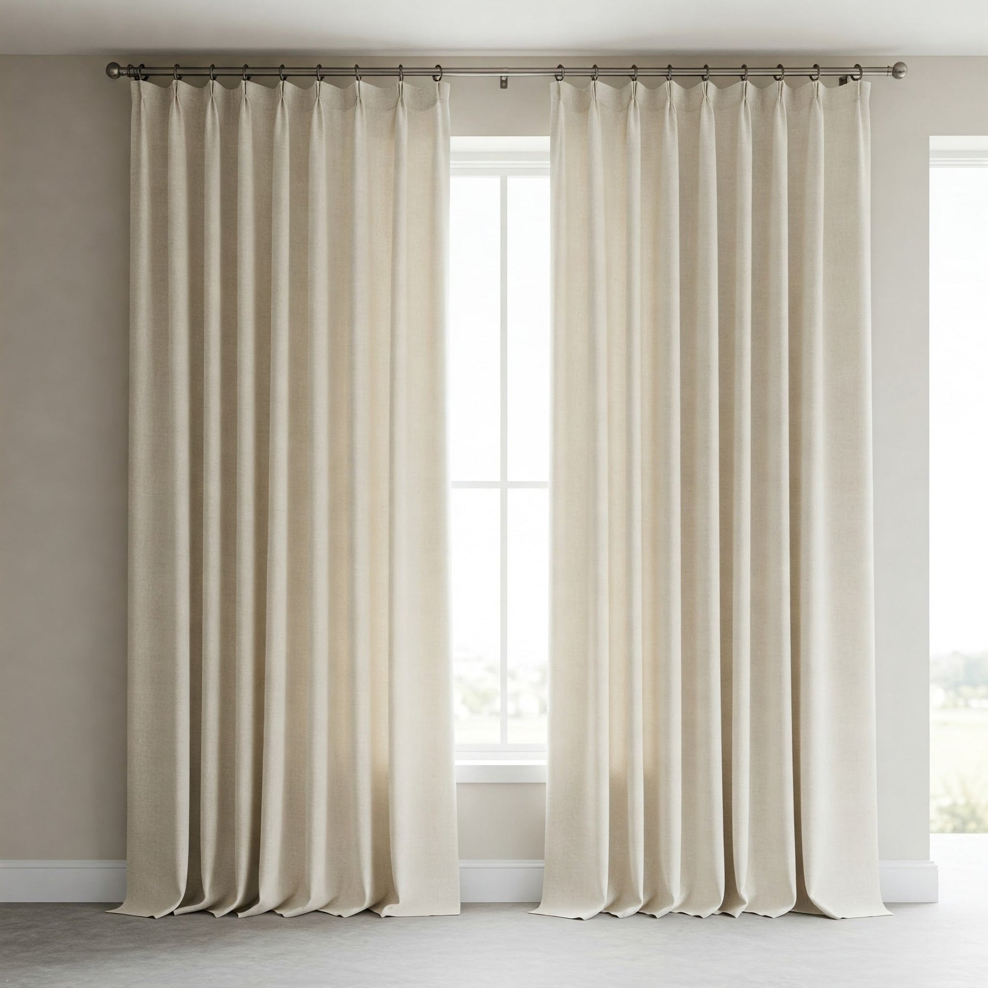 Natural Undyed 100% Pure Wool Blackout Curtains | Custom Made to Measure | Choice of Liners & Heading Styles-4