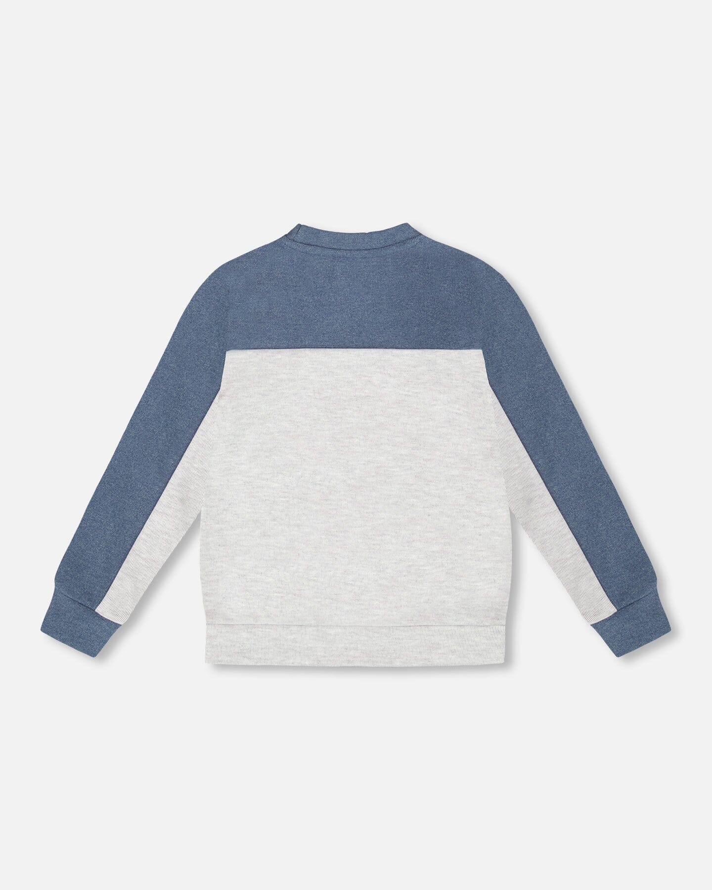 Long Sleeve Super Soft Brushed Jersey Top Color Block Light Heather Gray-1