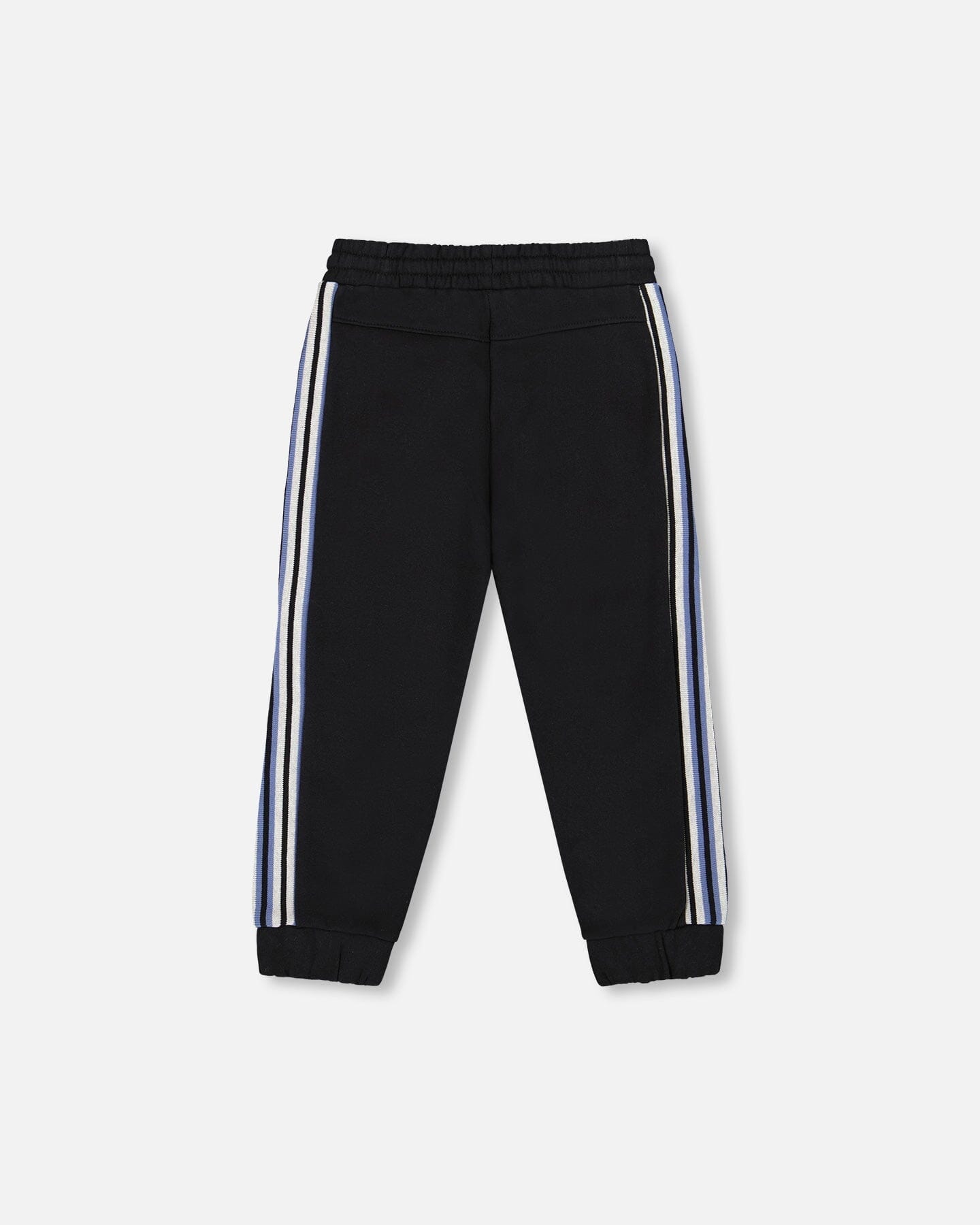 Fleece Sweatpants With Side Stripes Black-3