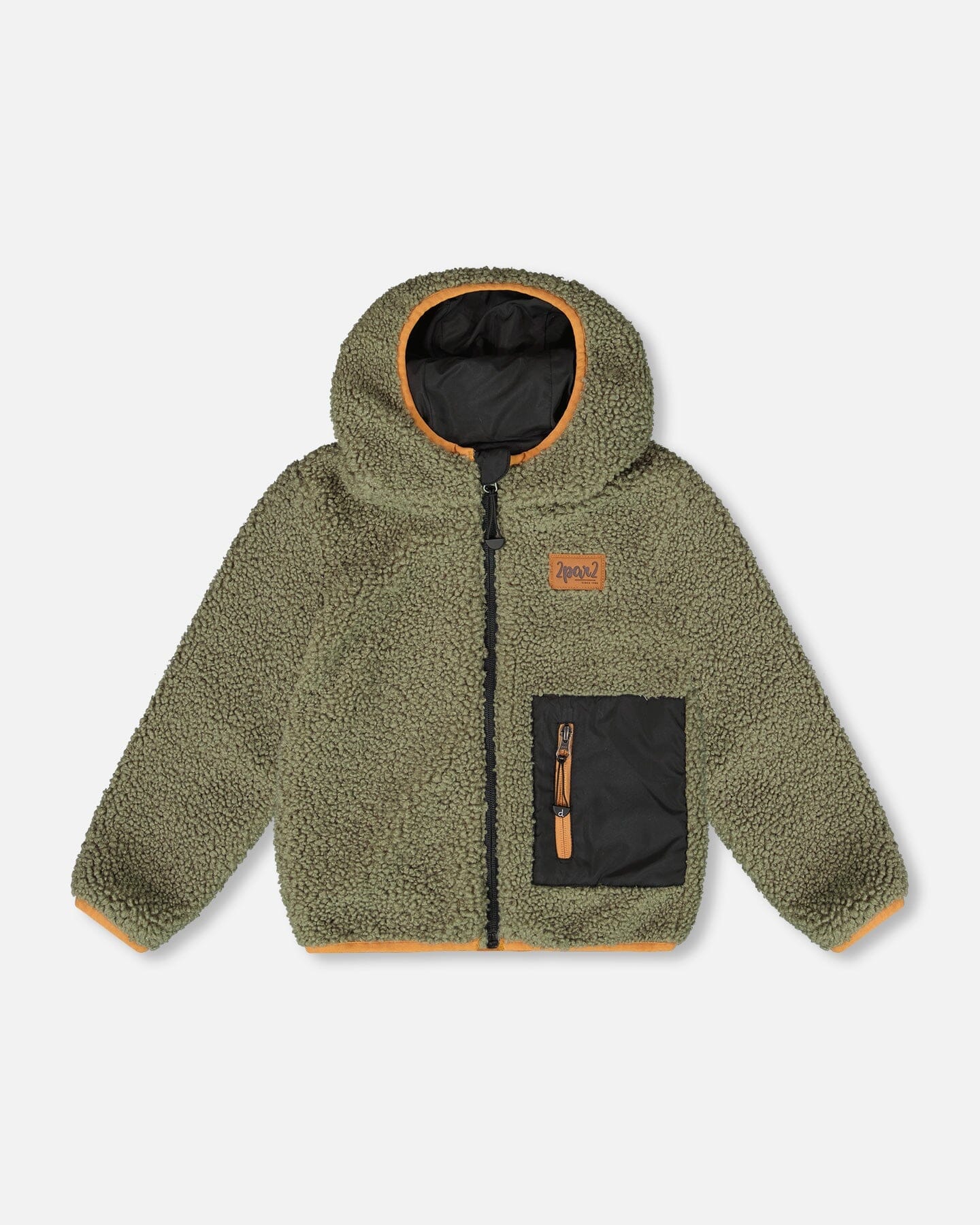 Reversible Mid-Season Sherpa Jacket Khaki-0