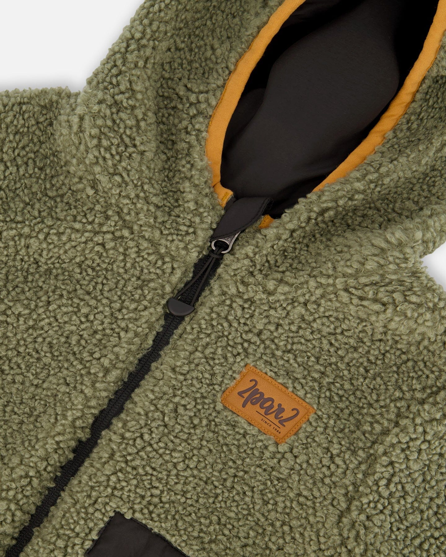 Reversible Mid-Season Sherpa Jacket Khaki-4