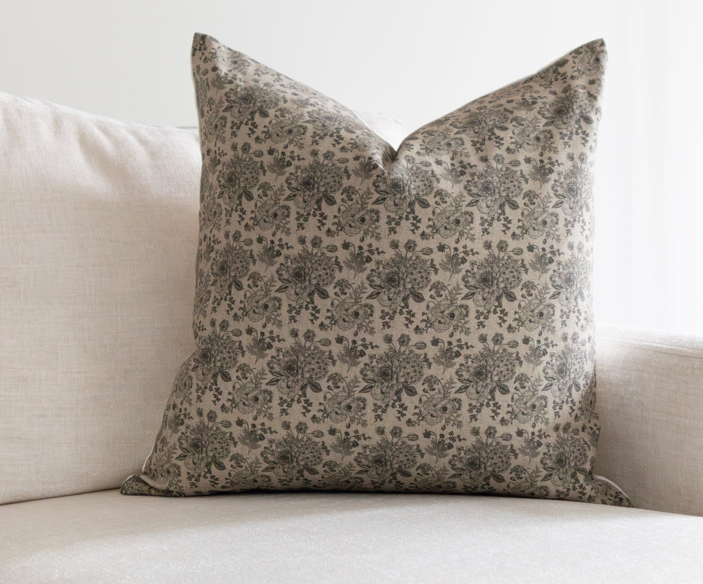 Elizabeth Pillow Cover | Neutral Vintage Style Floral Pillow Cover