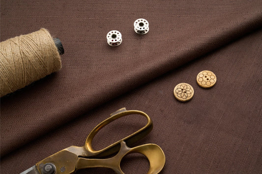 Organic Hemp Fabric - Burgundy Brown | 240gsm | 147cm | Curtains, Upholstery & More-0