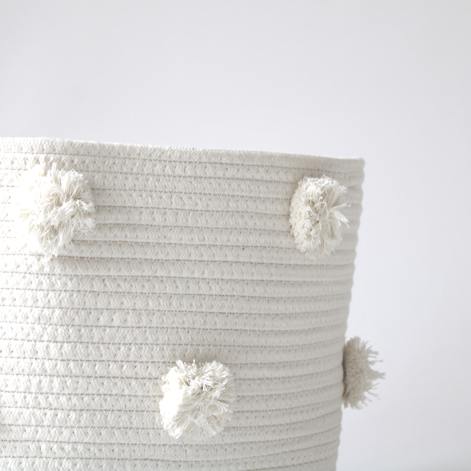 Natural Pom Basket - Large-1