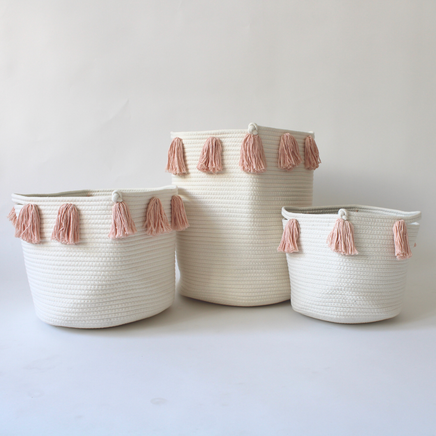 Peach Tassel Basket - Medium-2