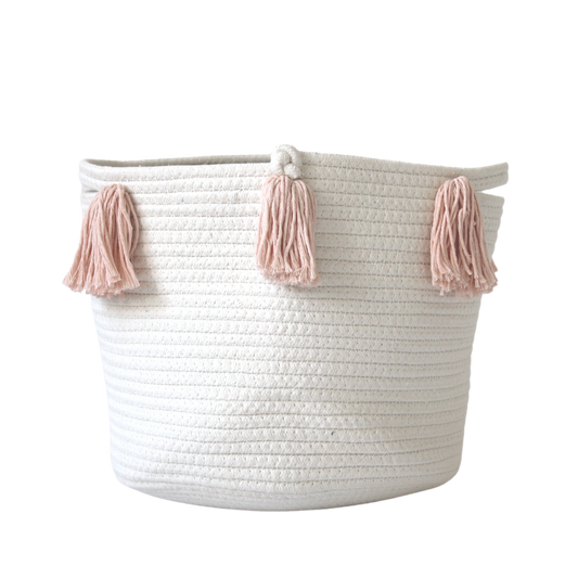 Peach Tassel Basket - Medium-0