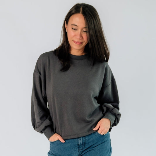 Ladies' Bamboo Fleece Cropped Pullover-0