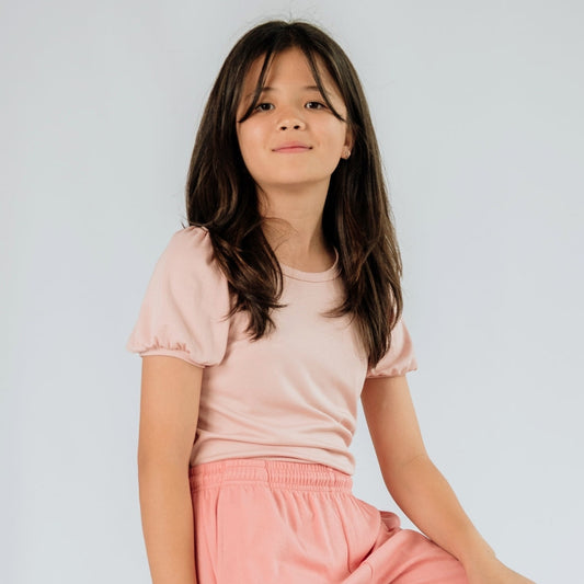 Youth Bamboo Puffed Sleeve T-shirt-0