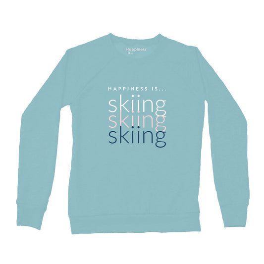 Women's Skiing Skiing Skiing Crew Sweatshirt, Teal-0