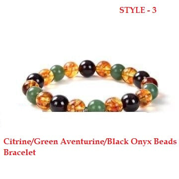 Citrine, Green Aventurine, Black Oynx Bead Braacelet-0