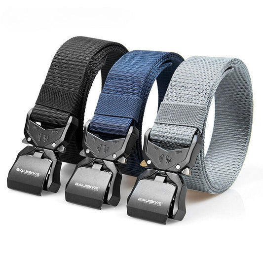 Quick-Release Tactical Belt - Casual, Youthful, Outdoor Sports Belt with Woven Nylon and a Buckle Closure-0