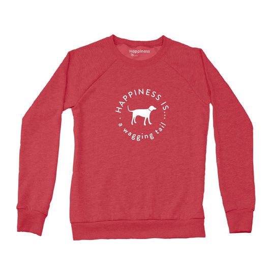 Women's Wagging Tail Crew Sweatshirt, Chili-0