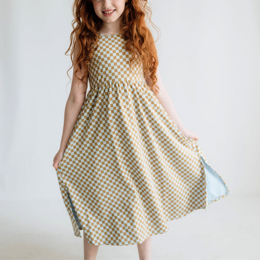 Youth Bamboo Square Neck Midi Dress-0