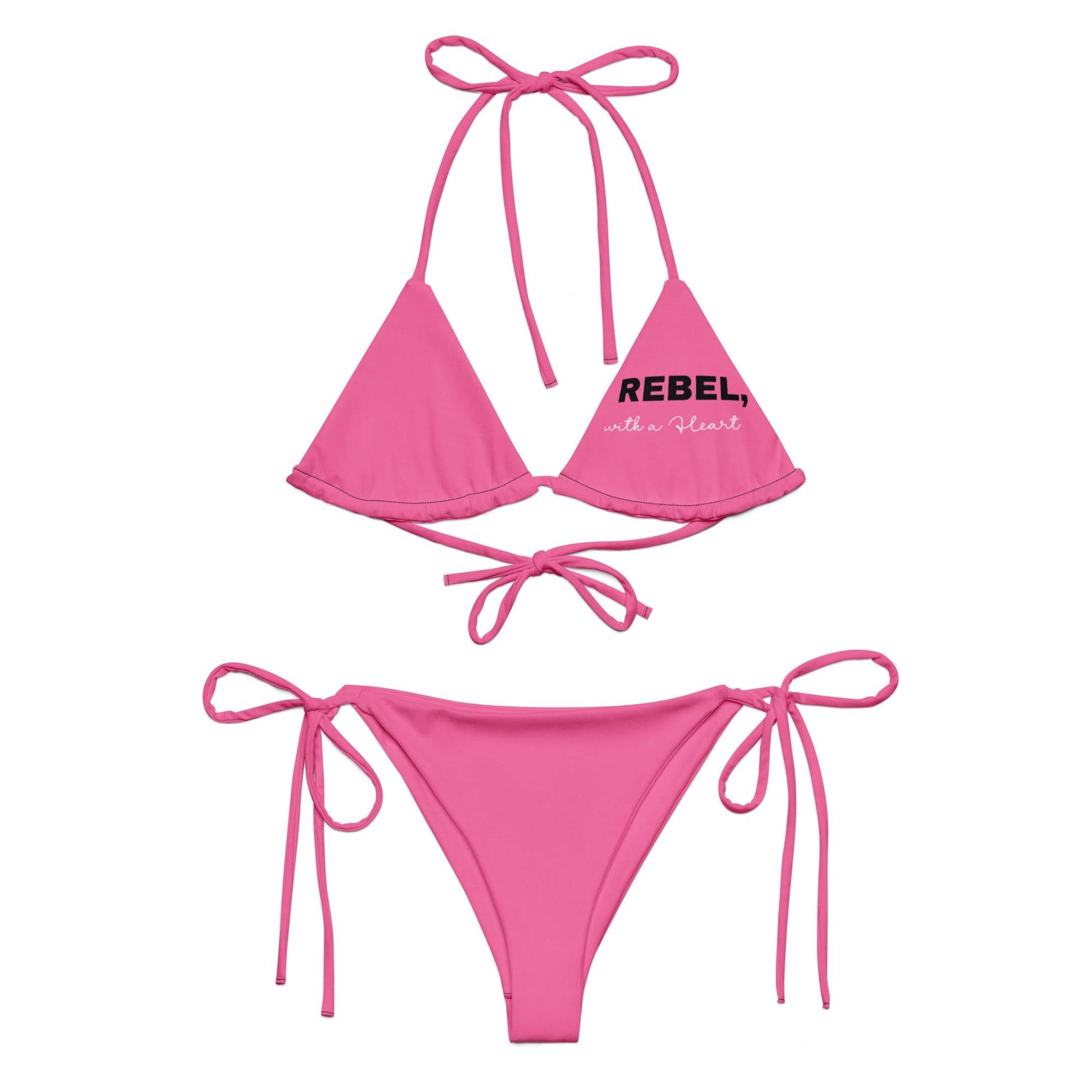 All-over print recycled string bikini-0