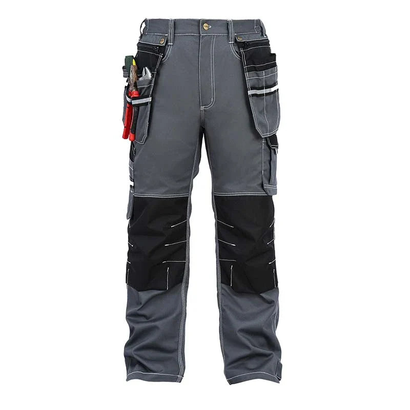 100% Cotton Cargo Pants with Detachable and Movable Hanging Pockets, Knee Pad Installable, Durable for Outdoor Working [B111]-1