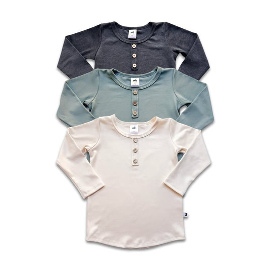 Baby/Kids Bamboo Henley Long-Sleeve Shirt-0