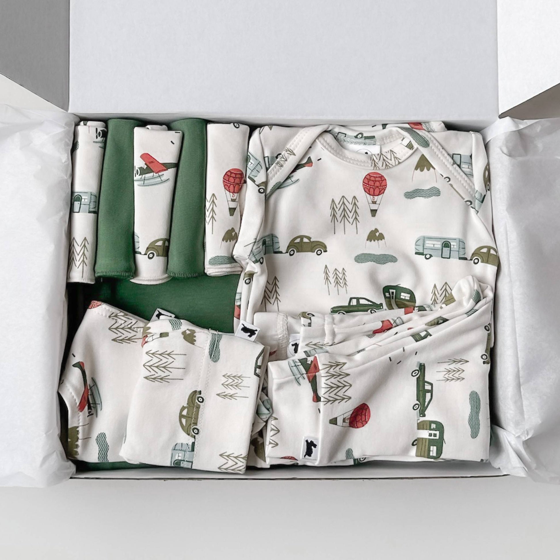 Bamboo Baby Capsule Gift Box - Travel & Leaf Green-3