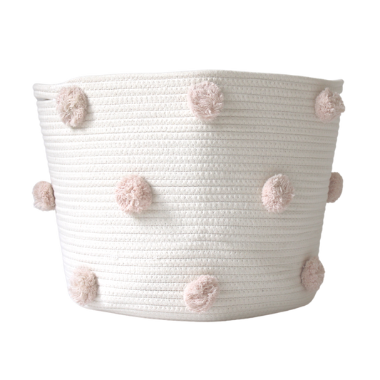 Blush Pom Basket - Large-0