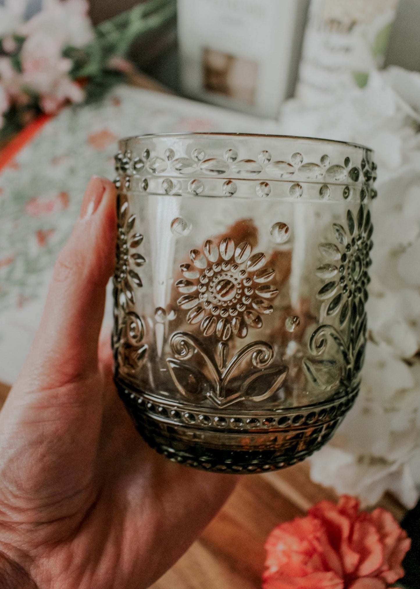 Floral Glass, Set of 2