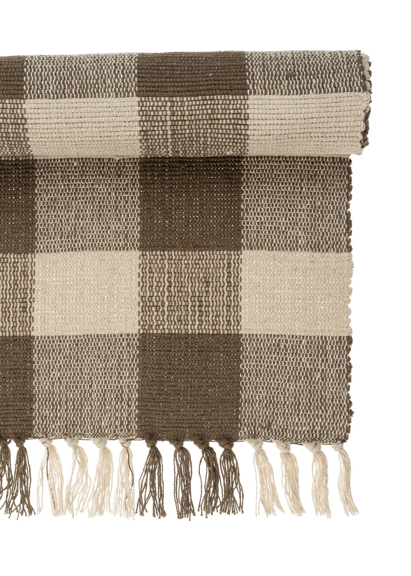 Gingham Table Runner – Greige