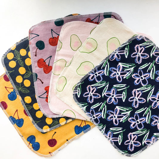 UnPaper Reusable Cloth Towels - Zero Waste Plastic Free Wipes - Organic UnPaper Napkins Single Ply 100% Cotton Made - Set of 6-0