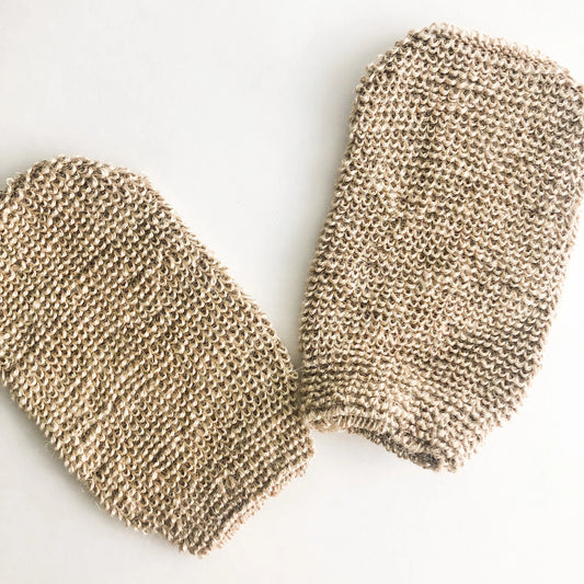Natural Exfoliating Jute Mitt - Organic Biodegradable Body & Bath Glove - Plastic Free Zero waste Body Scrub-0