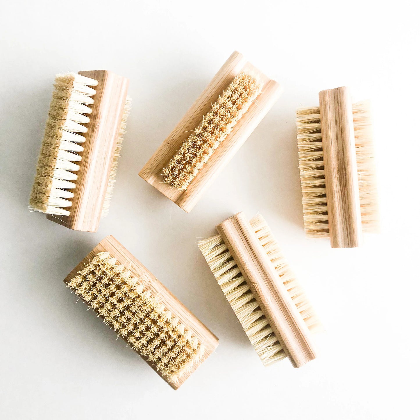 Natural Bamboo Sisal Nail Brush - Plastic Free Zero Waste Double Sided Bamboo Nail Brush - Sustainable Beauty-0