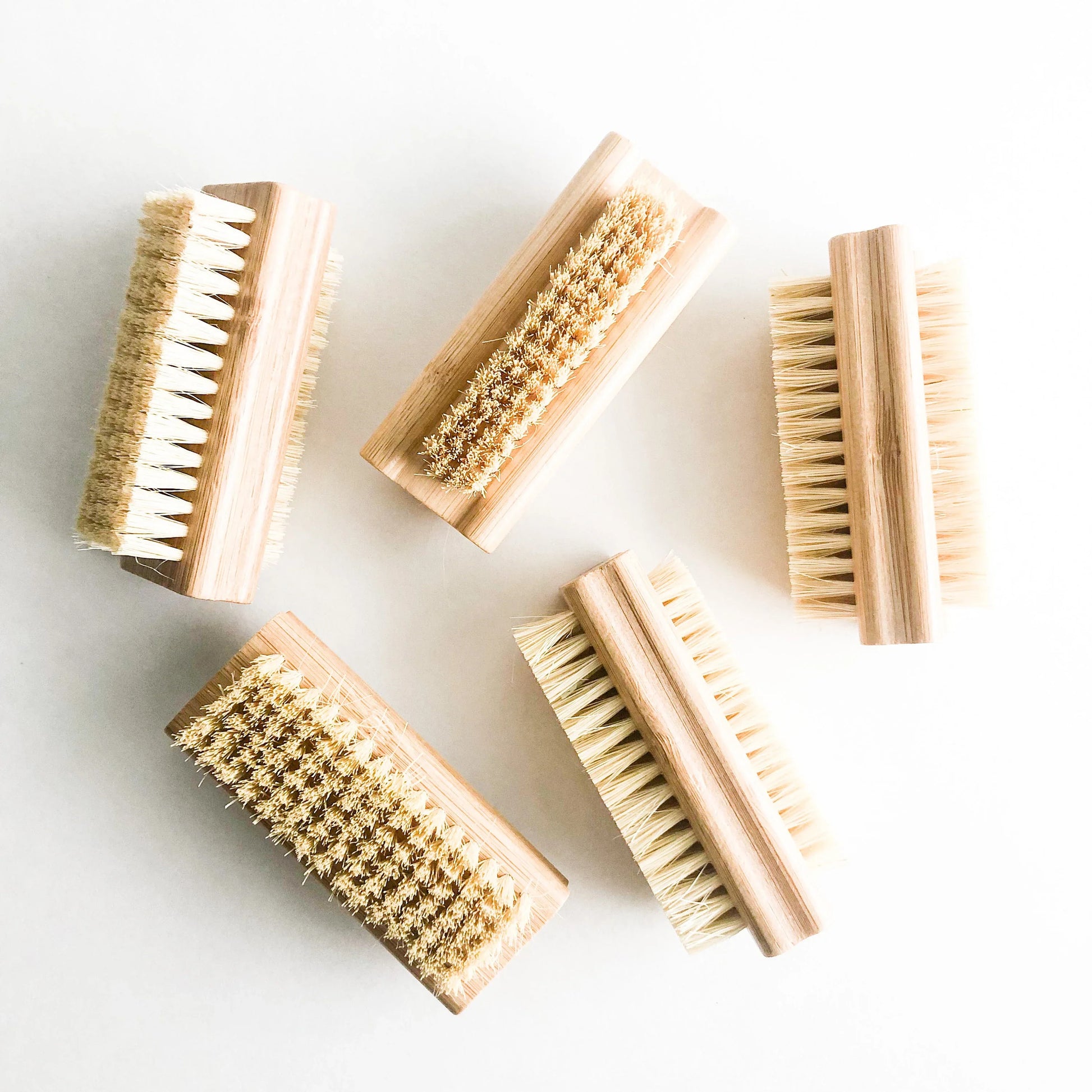 Natural Bamboo Sisal Nail Brush - Plastic Free Zero Waste Double Sided Bamboo Nail Brush - Sustainable Beauty-0