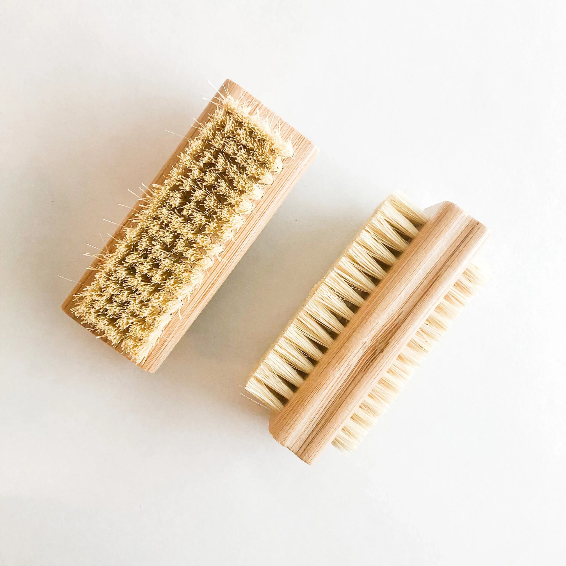 Natural Bamboo Sisal Nail Brush - Plastic Free Zero Waste Double Sided Bamboo Nail Brush - Sustainable Beauty-1