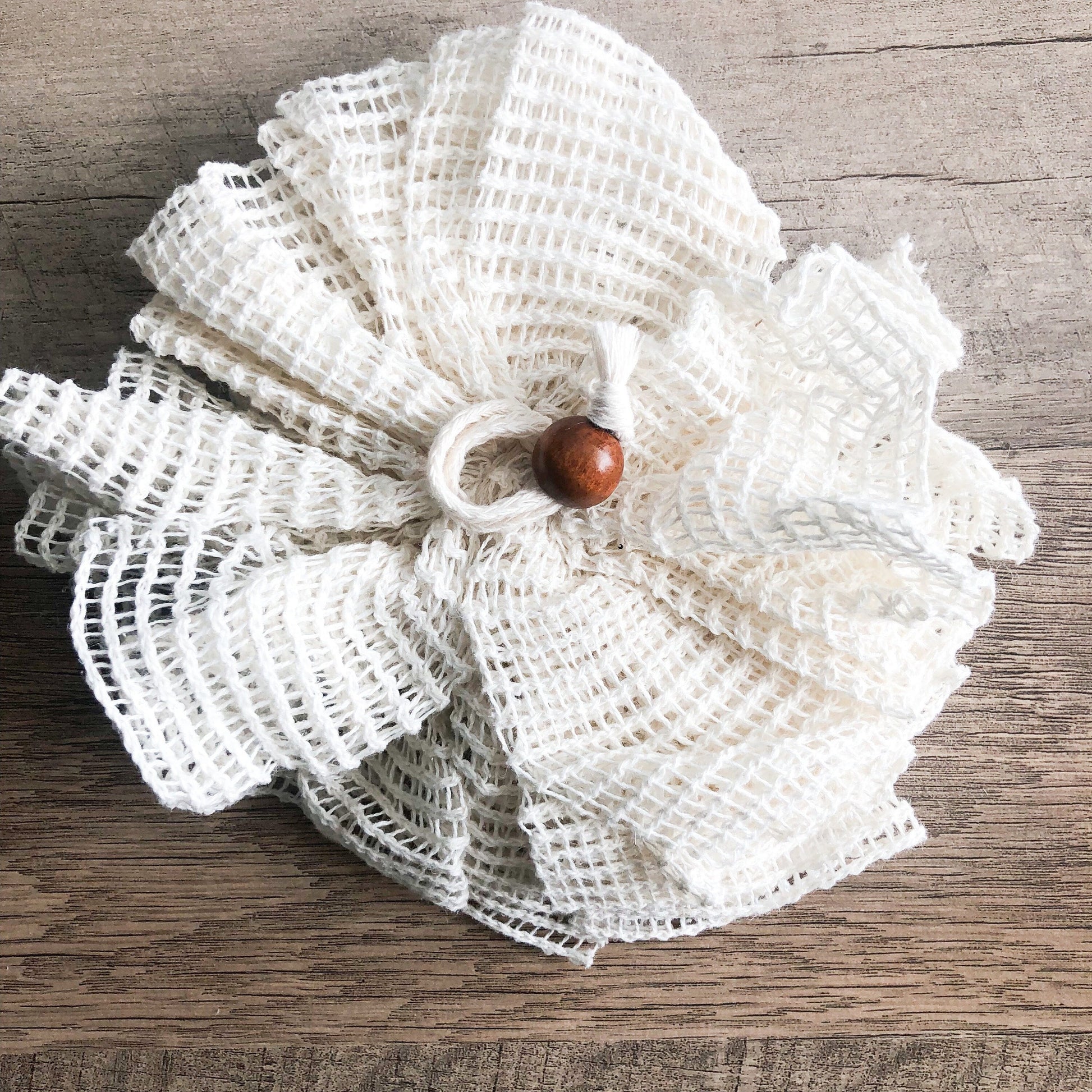 Natural Organic Ramie Bath / Shower Puff - Plastic Free Plant Based Biodegradable Shower Sponge-0