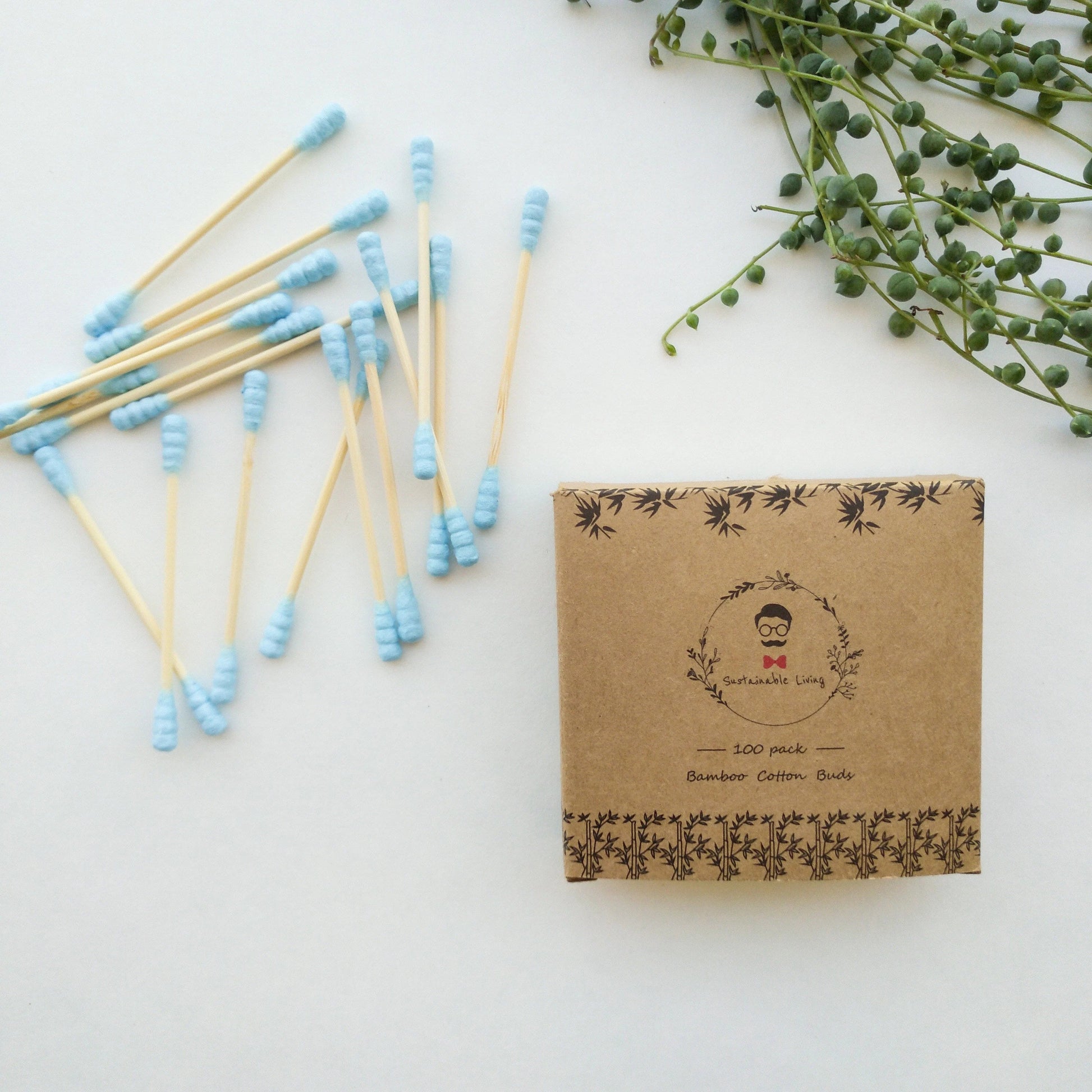 Organic Biodegradable Bamboo Cotton Buds - Plastic Free Zero Waste Natural Bamboo Q-tips - Eco Friendly Sustainable Swabs - Pack of 100-3