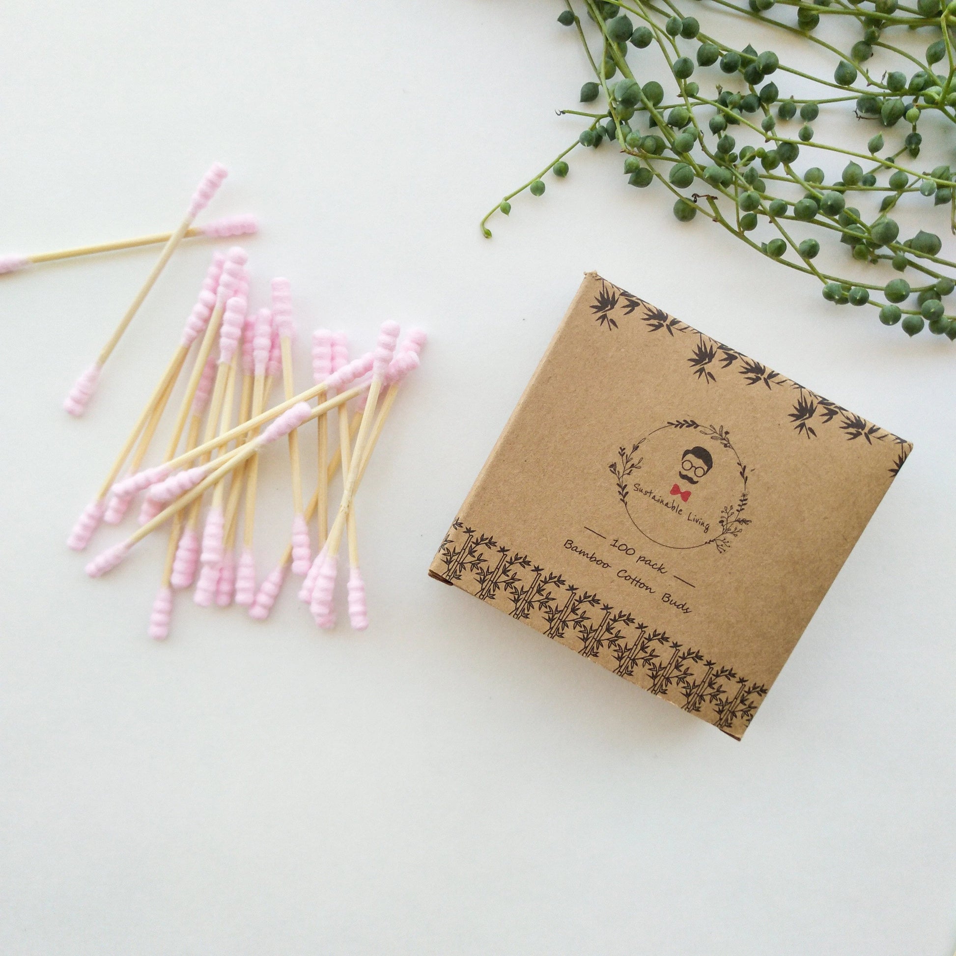 Organic Biodegradable Bamboo Cotton Buds - Plastic Free Zero Waste Natural Bamboo Q-tips - Eco Friendly Sustainable Swabs - Pack of 100-5
