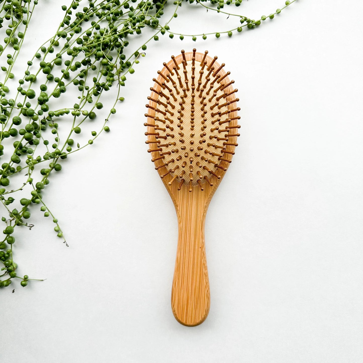 Natural Organic Bamboo Hair Brush - Plastic Free Biodegradable Detangling Bamboo Brush - Eco Friendly Sustainable Living