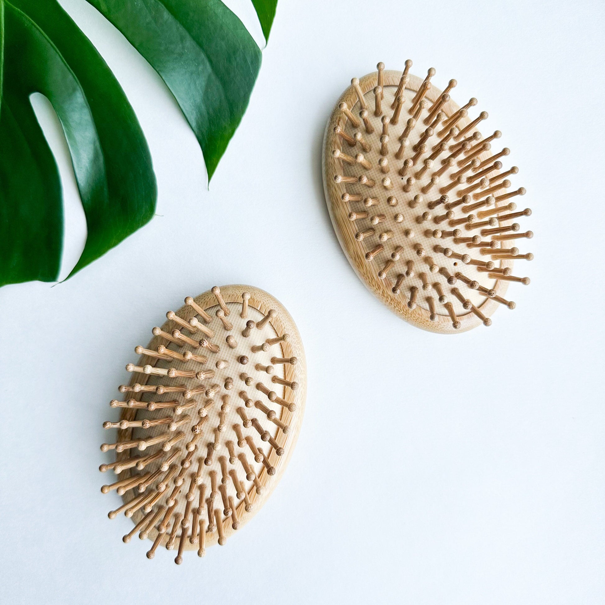 Natural Plastic Free Bamboo Hair & Beard Brush - Eco Friendly Biodegradable Detangling Bamboo Travel Brush - Zero Waste Bamboo Handheld Brush-5