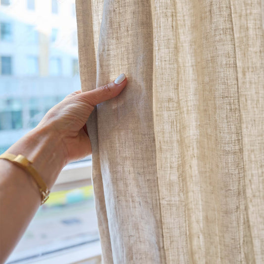 Light Filtering Natural Linen Curtains |  Semi Sheer Privacy | Single Panel or Pair |  Undyed Organic Linen | GOTS Certified Flax Linen | Rustic Home-0
