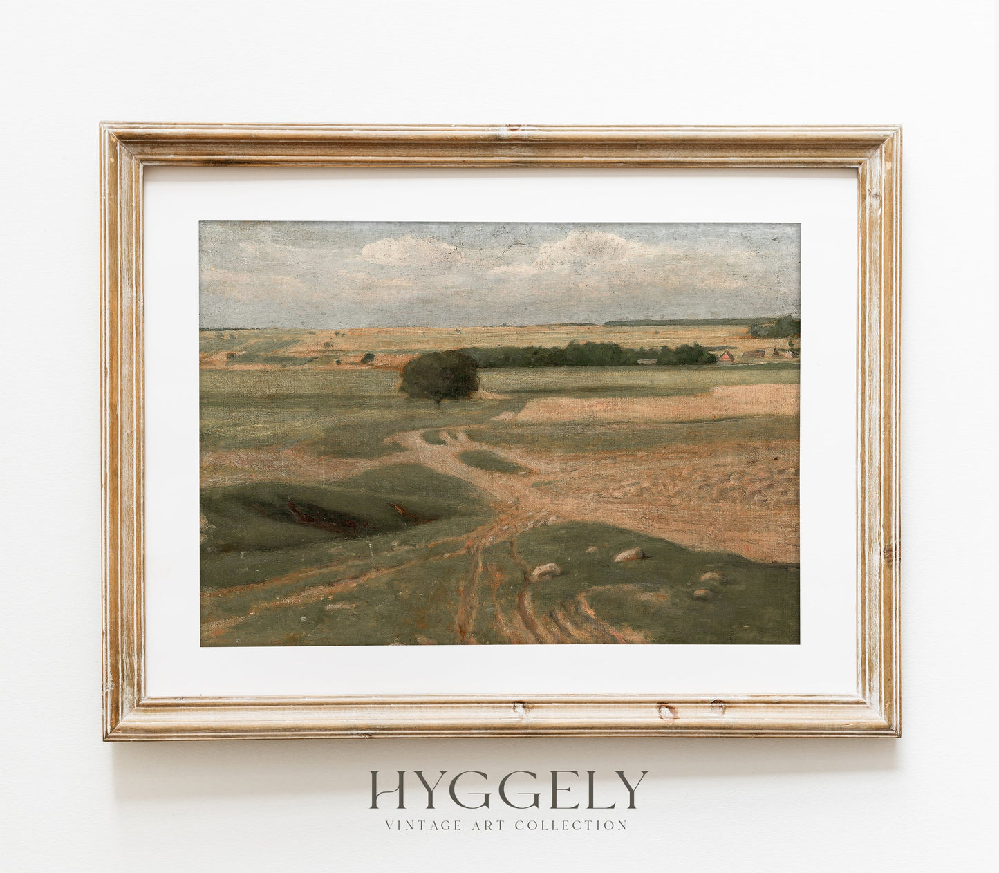 Farmland Landscape - Vintage Muted Neutral Field L244