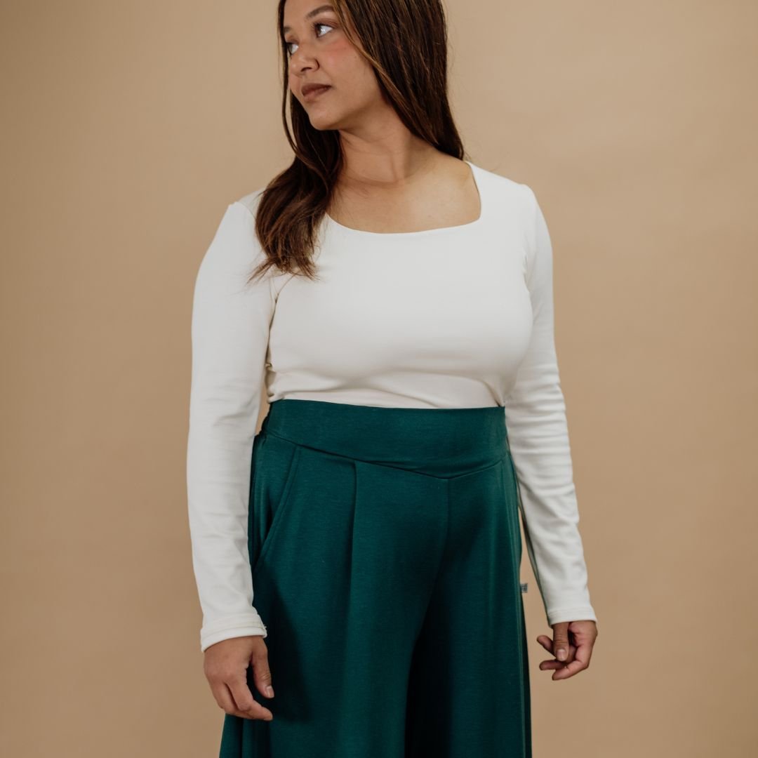 Ladies' Eva Sculpted Bamboo Square Neck Crop-2