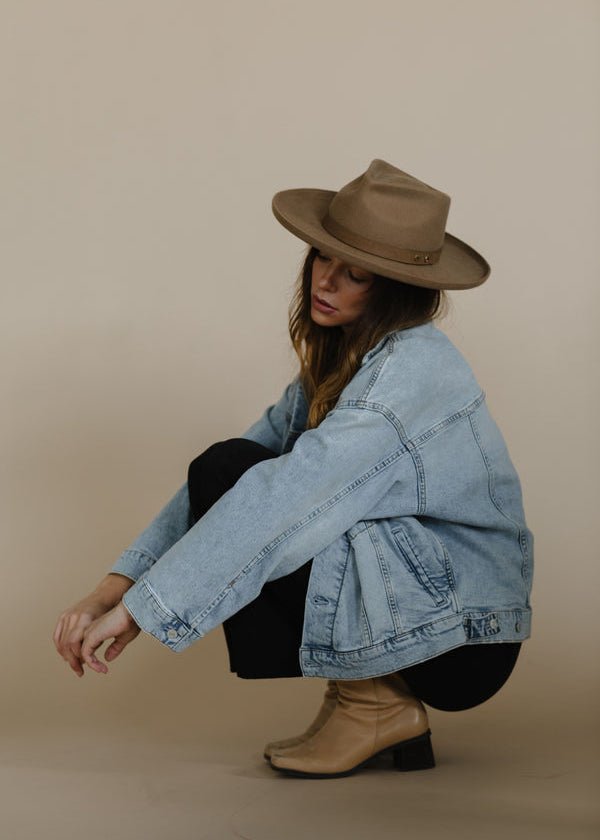 LUCA PENCIL BRIM TEARDROP FEDORA - Tan