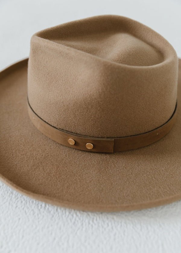 LUCA PENCIL BRIM TEARDROP FEDORA - Tan