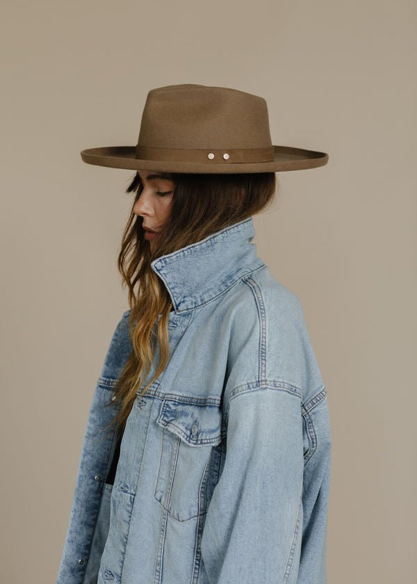 LUCA PENCIL BRIM TEARDROP FEDORA - Tan