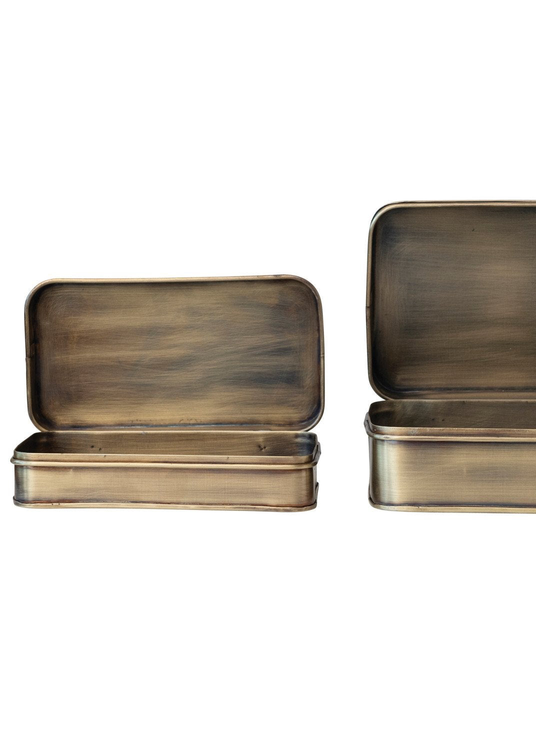 Metal Brass Boxes, Set of 2
