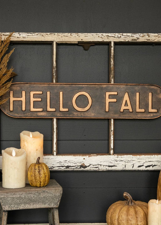 Metal Hello Fall Sign