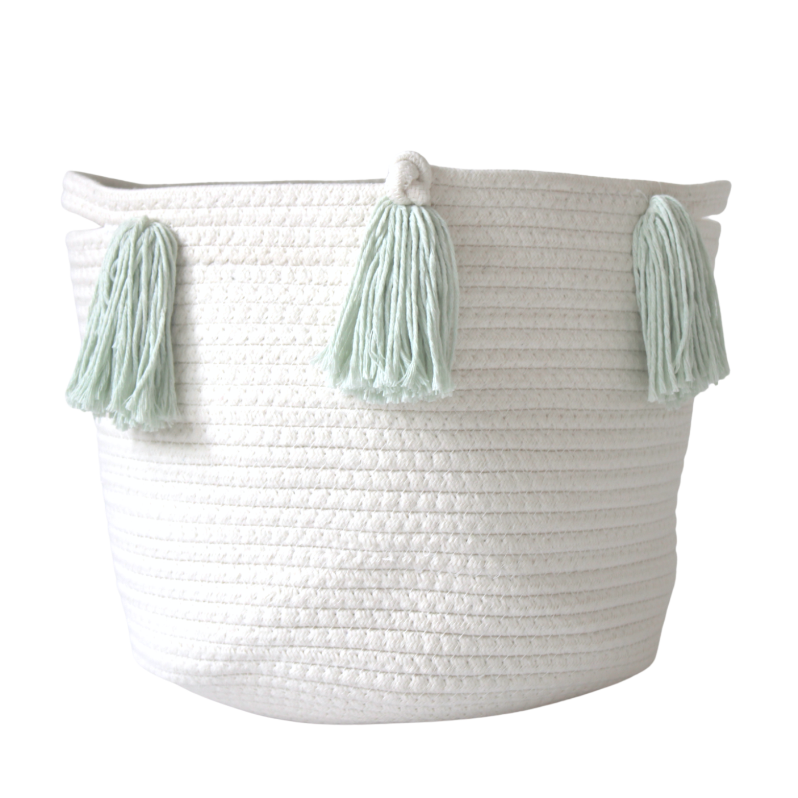Mint Tassel Basket - Medium-0