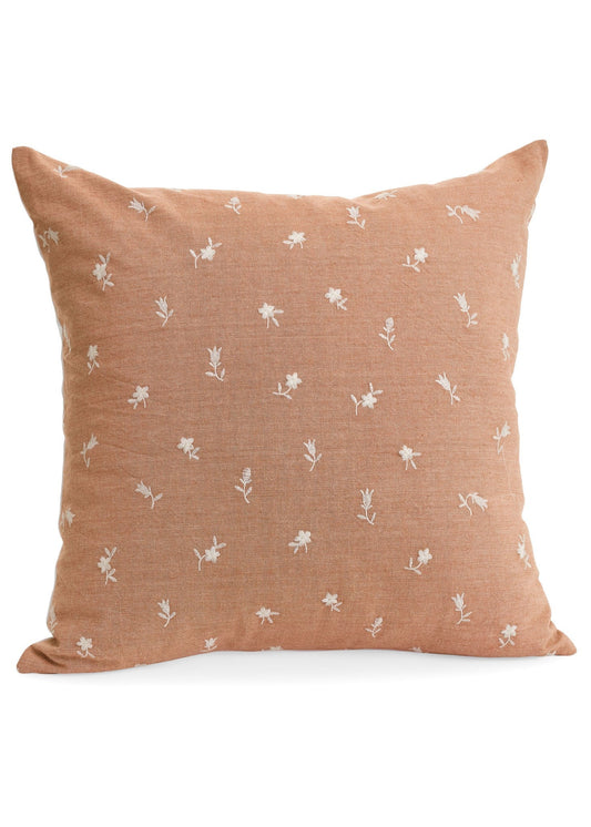 Misty Pink Embroidered Cushion