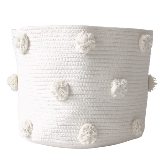 Natural Pom Basket - Large-0