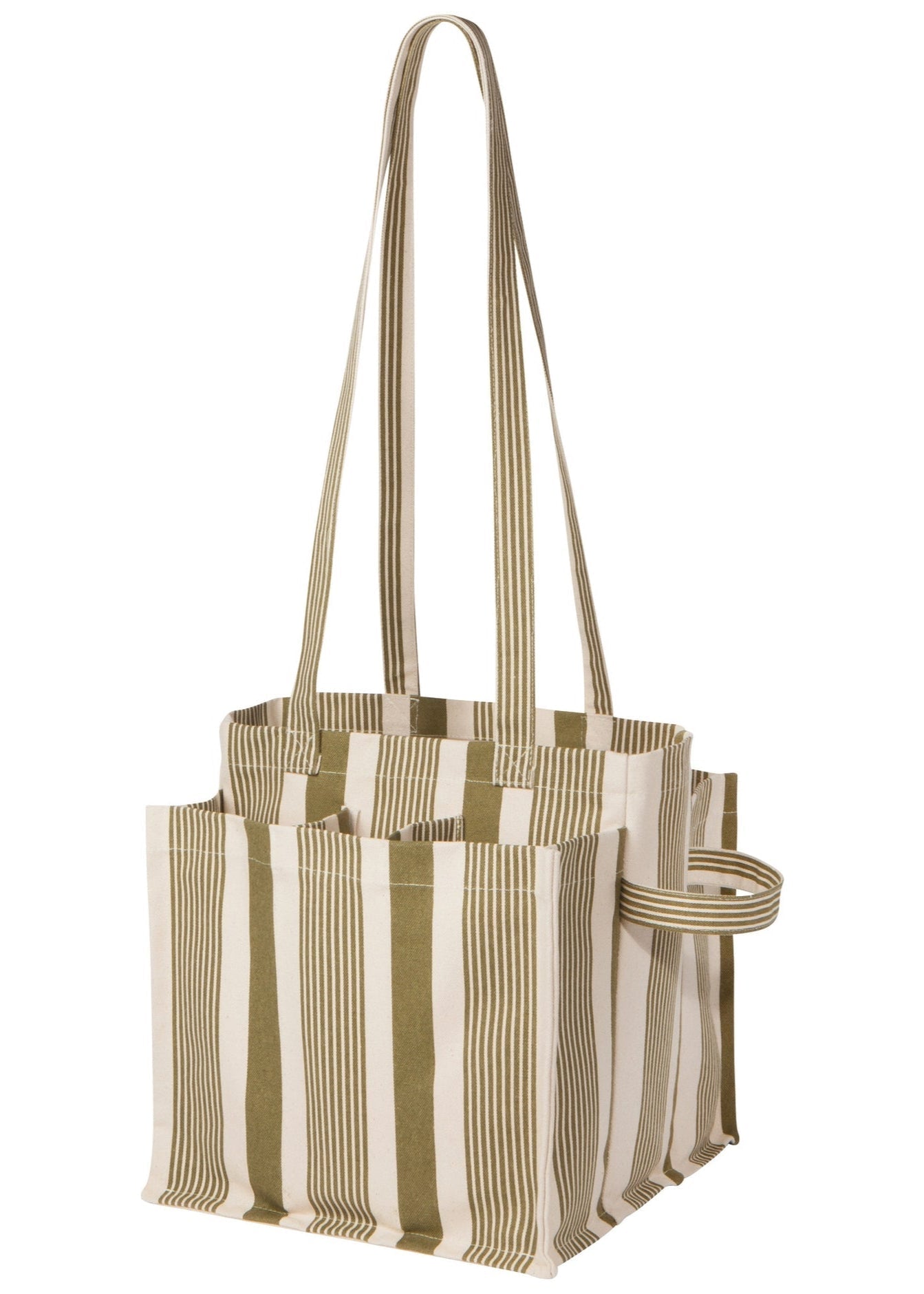 Stripe Shopping Tote - Sage