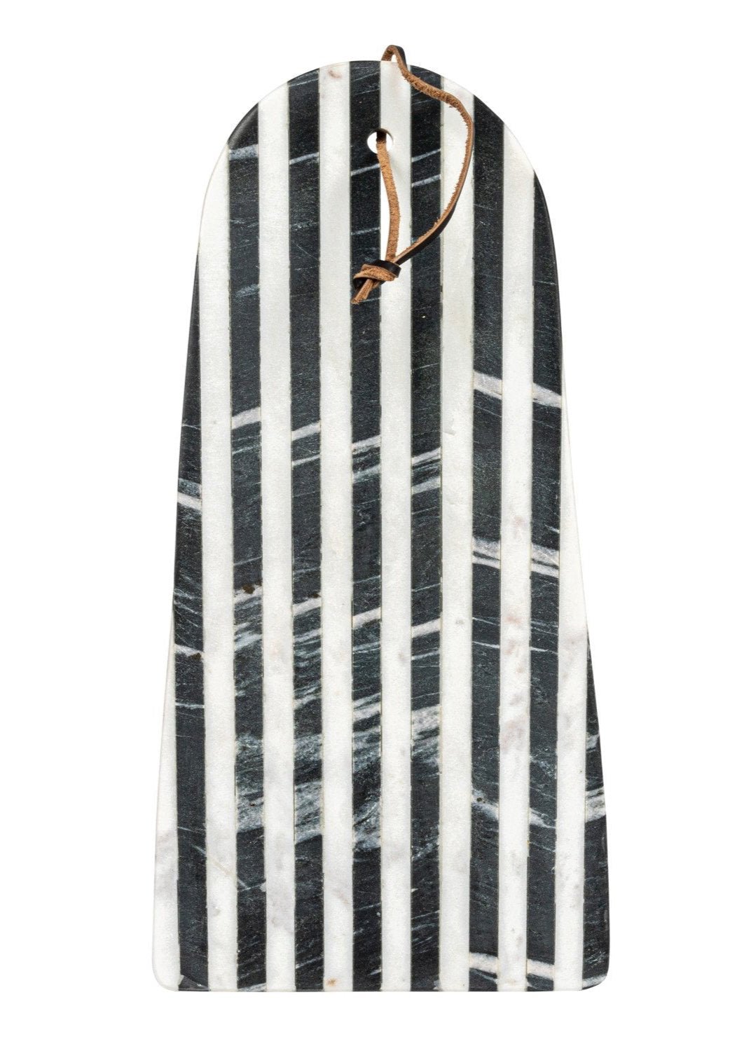 Stripes & Leather Marble Cutting Board